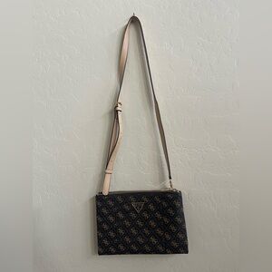 Guess Black and Beige Crossbody Bag